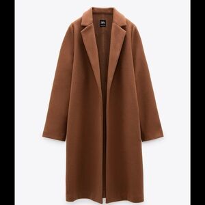 Zara Lightweight Mid Camel coat size S. Like new. Worn once. Prefect condition.